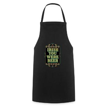 Irish you were Beer - St. Patty - Cooking Apron - black - Front - AI Model Male 185 dark (185cm)
