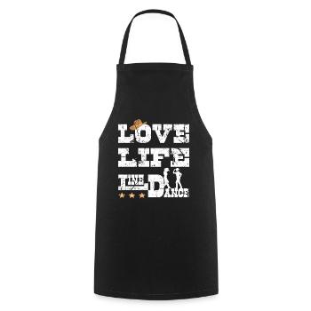 Danse en ligne Vie amoureuse - Tablier de cuisine - noir - Devant - AI Model Male 185 dark (185cm)