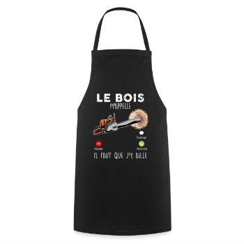 Le Bois Cadeau Bûcheron homme et Femme - Tablier de cuisine - noir - Devant - AI Model Male 185 dark (185cm)