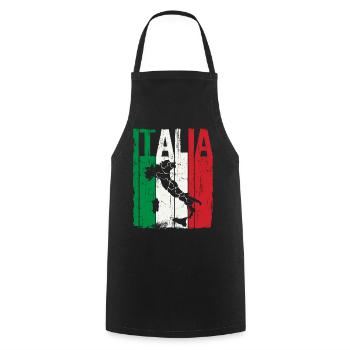 Italia Italienische Flagge Italien Fussball Karte - Kochschürze - Schwarz - Vorne - AI Model Male 185 dark (185cm)