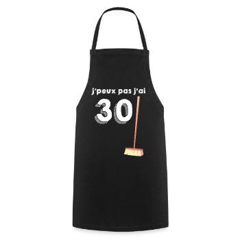 30 balais Anniversaire 30 Ans Homme Et Femme - Tablier de cuisine - noir - Devant - AI Model Male 185 dark (185cm)