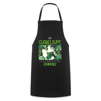 La Guadeloupe là où mon histoire commence - Tablier de cuisine - noir - Devant - AI Model Male 185 dark (185cm)