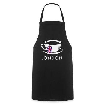 London Tea Cup UK Flag Teabag - Cooking Apron - black - Front - AI Model Male 185 dark (185cm)