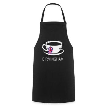 Birmingham Tea Cup UK Flag Teabag - Cooking Apron - black - Front - AI Model Male 185 dark (185cm)