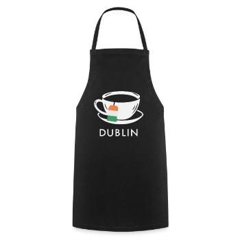 Dublin Tea Cup UK Flag Teabag - Cooking Apron - black - Front - AI Model Male 185 dark (185cm)