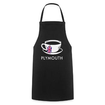 Plymouth Tea Cup UK Flag Teabag - Cooking Apron - black - Front - AI Model Male 185 dark (185cm)
