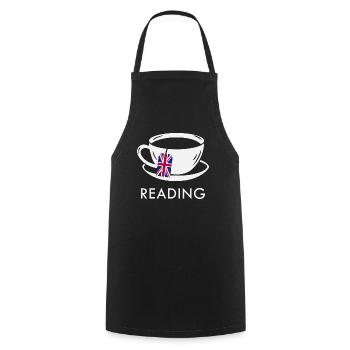 Reading Tea Cup UK Flag Teabag - Cooking Apron - black - Front - AI Model Male 185 dark (185cm)