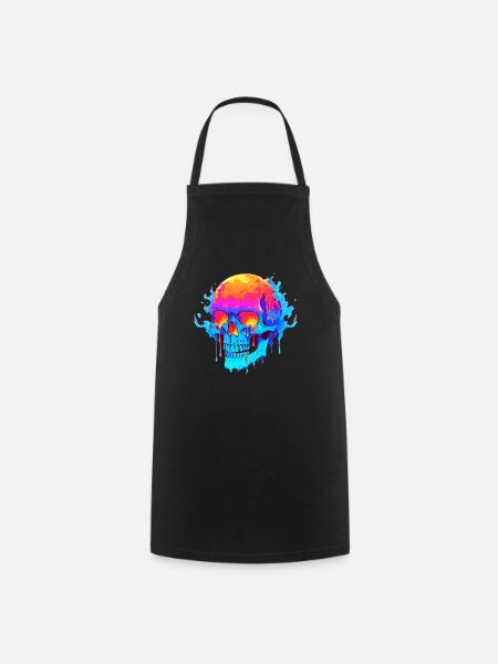 Melting Skull 002 - Cooking Apron - black