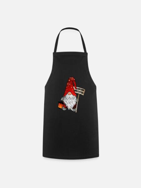 Garten Wichtel – Weihnachtsgnom - Kochschürze - Schwarz
