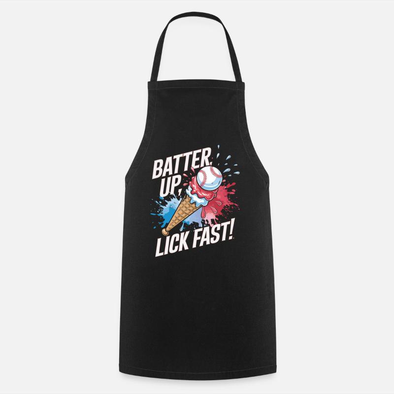 Batter Up Lick Fast Baseball Treat - Tablier de cuisine - noir