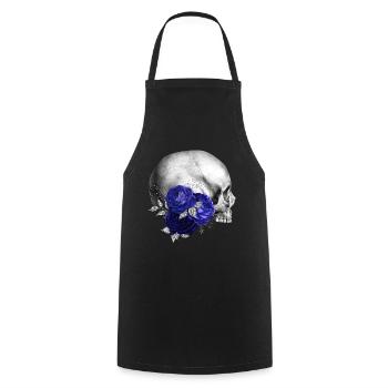 Night flowers gothic goth skull death skull punk - Cooking Apron - black - Front - AI Model Male 185 dark (185cm)