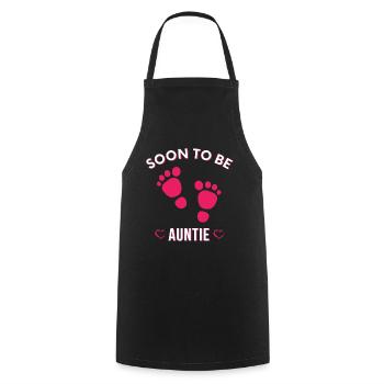 Bientôt tante, tante mignonne, nouvelle tante, drôle de tante - Tablier de cuisine - noir - Devant - AI Model Male 185 dark (185cm)
