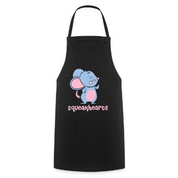 Squeakhearts Mice Funny Animal Puns - Cooking Apron - black - Front - AI Model Male 185 dark (185cm)