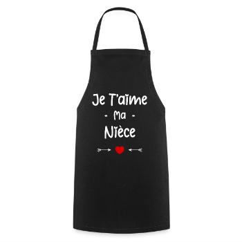 je t'aime ma Nièce - Tablier de cuisine - noir - Devant - AI Model Male 185 dark (185cm)