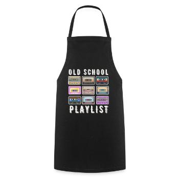 OLD SCHOOL PLAYLIST - Tablier de cuisine - noir - Devant - AI Model Male 185 dark (185cm)