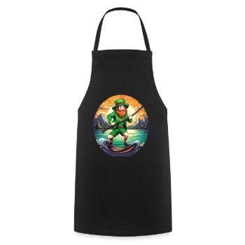 Planche à pagaie Shamrock Shamrock de la Saint-Patrick - Tablier de cuisine - noir - Devant - AI Model Male 185 dark (185cm)