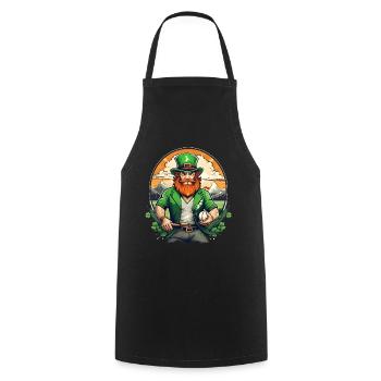St. Patrick's Day Shamrock Baseball - Cooking Apron - black - Front - AI Model Male 185 dark (185cm)
