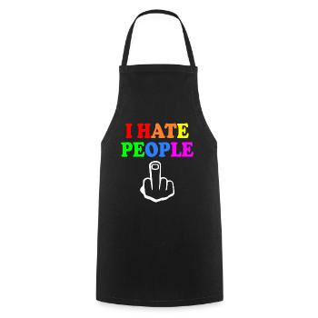 I hate people - Kochschürze - Schwarz - Vorne - AI Model Male 185 dark (185cm)