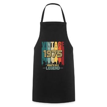 1975 idée de cadeau d'anniversaire rétro vintage - Tablier de cuisine - noir - Devant - AI Model Male 185 dark (185cm)