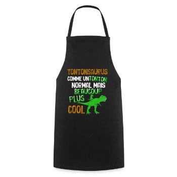 Tonton Dinosaure Annonce Naissance Neveux - Tablier de cuisine - noir - Devant - AI Model Male 185 dark (185cm)