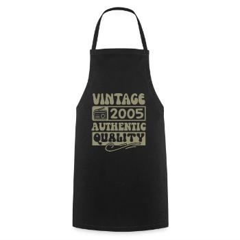 Authentic 2005 Millésime 2005 - Vintage 2005 Rétro - Tablier de cuisine - noir - Devant - AI Model Male 185 dark (185cm)