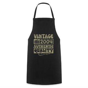 Authentisch 2004 Jahrgang 2004 - Jahrgang 2004 Retro - Kochschürze - Schwarz - Vorne - AI Model Male 185 dark (185cm)