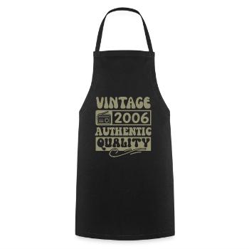 Authentic 2006 Vintage 2006 - Vintage 2006 Retro - Cooking Apron - black - Front - AI Model Male 185 dark (185cm)