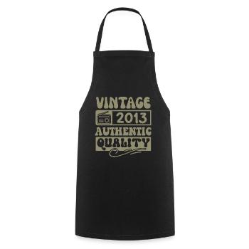 Authentic 2013 Millésime 2013 - Vintage 2013 Rétro - Tablier de cuisine - noir - Devant - AI Model Male 185 dark (185cm)