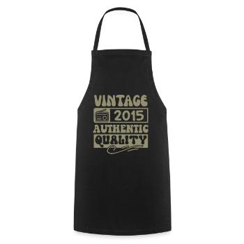 Authentic 2015 Millésime 2015 - Vintage 2015 Rétro - Tablier de cuisine - noir - Devant - AI Model Male 185 dark (185cm)