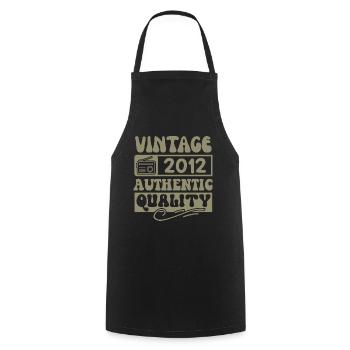 Authentic 2012 Vintage 2012 - Vintage 2012 Retro - Cooking Apron - black - Front - AI Model Male 185 dark (185cm)