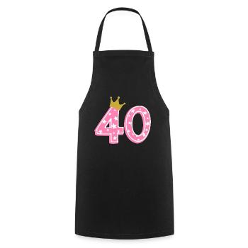 40 Krone 40e anniversaire 40 ans - Tablier de cuisine - noir - Devant - AI Model Male 185 dark (185cm)
