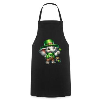 Célébration de la Saint-Patrick en l’honneur des éléphants - Tablier de cuisine - noir - Devant - AI Model Male 185 dark (185cm)