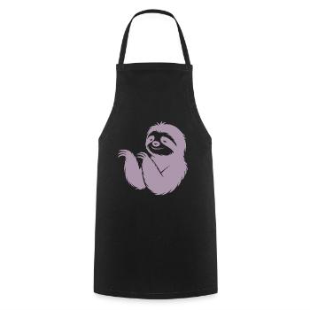 Cool paresseux silhouette portrait visage tête - Tablier de cuisine - noir - Devant - AI Model Male 185 dark (185cm)