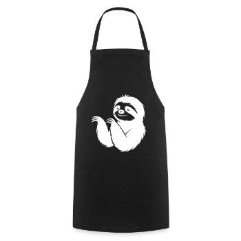 Cool paresseux silhouette portrait visage tête - Tablier de cuisine - noir - Devant - AI Model Male 185 dark (185cm)