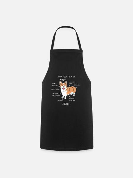 Anatomy Corgi Poodle German Shepherd Pet Gift - Cooking Apron - black