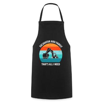 Excavator Excavator Driver Excavator Truck - Cooking Apron - black - Front - AI Model Male 185 dark (185cm)