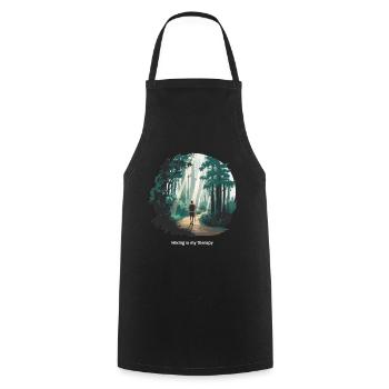 Hiking is My Therapy – Nature & Forest - Cooking Apron - black - Front - AI Model Male 185 dark (185cm)