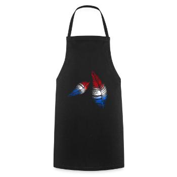 feathers red white blue - Cooking Apron - black - Front - AI Model Male 185 dark (185cm)