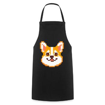 Pixel Art Corgi Dog Lover chiot - Tablier de cuisine - noir - Devant - AI Model Male 185 dark (185cm)