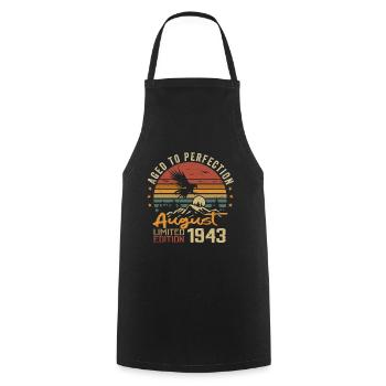 Millésime Août 1943 Cadeau Anniversaire Août 1943 - Tablier de cuisine - noir - Devant - AI Model Male 185 dark (185cm)