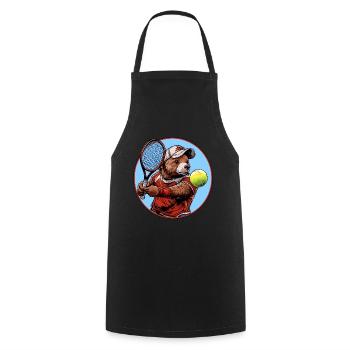 Joueur de tennis Bear - Tablier de cuisine - noir - Devant - AI Model Male 185 dark (185cm)