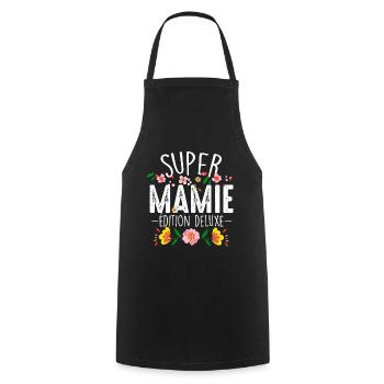 Super mamie, pour une mamie qui déchire - Tablier de cuisine - noir - Devant - AI Model Male 185 dark (185cm)