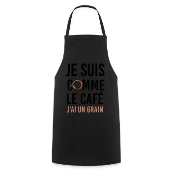 Le Café Du Matin Humour Message Drôle - Tablier de cuisine - noir - Devant - AI Model Male 185 dark (185cm)