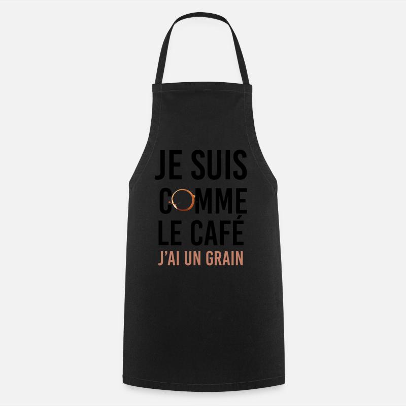 Le Café Du Matin Humour Message Drôle - Tablier de cuisine - noir