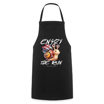 Enjoy the Run Turbo Snail - Kochschürze - Schwarz - Vorne - AI Model Male 185 dark (185cm)