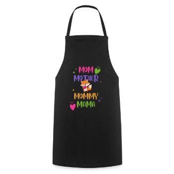 Maman Mère Maman Maman - Renard - Tablier de cuisine - noir - Devant - AI Model Male 185 dark (185cm)