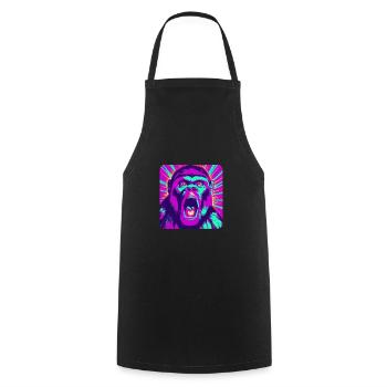 Explore the Abstract Monkey World - Cooking Apron - black - Front - AI Model Male 185 dark (185cm)