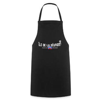 Drapeau île de la Réunion océan Indien Cadeau - Tablier de cuisine - noir - Devant - AI Model Male 185 dark (185cm)