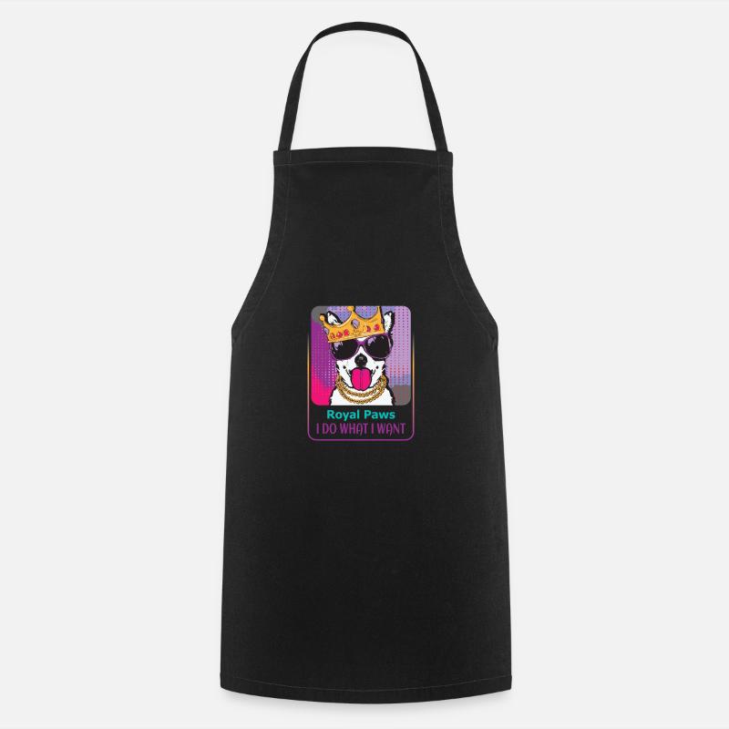Stubborn Dog King - Cooking Apron - black