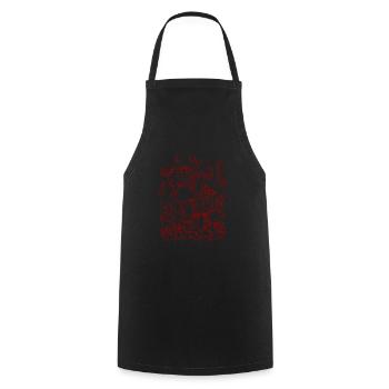Mycètes - Tablier de cuisine - noir - Devant - AI Model Male 185 dark (185cm)